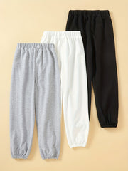 3pcs CALIFORNIA Letter Boys Active Sweatpants Breathable Jogger Sports Pants