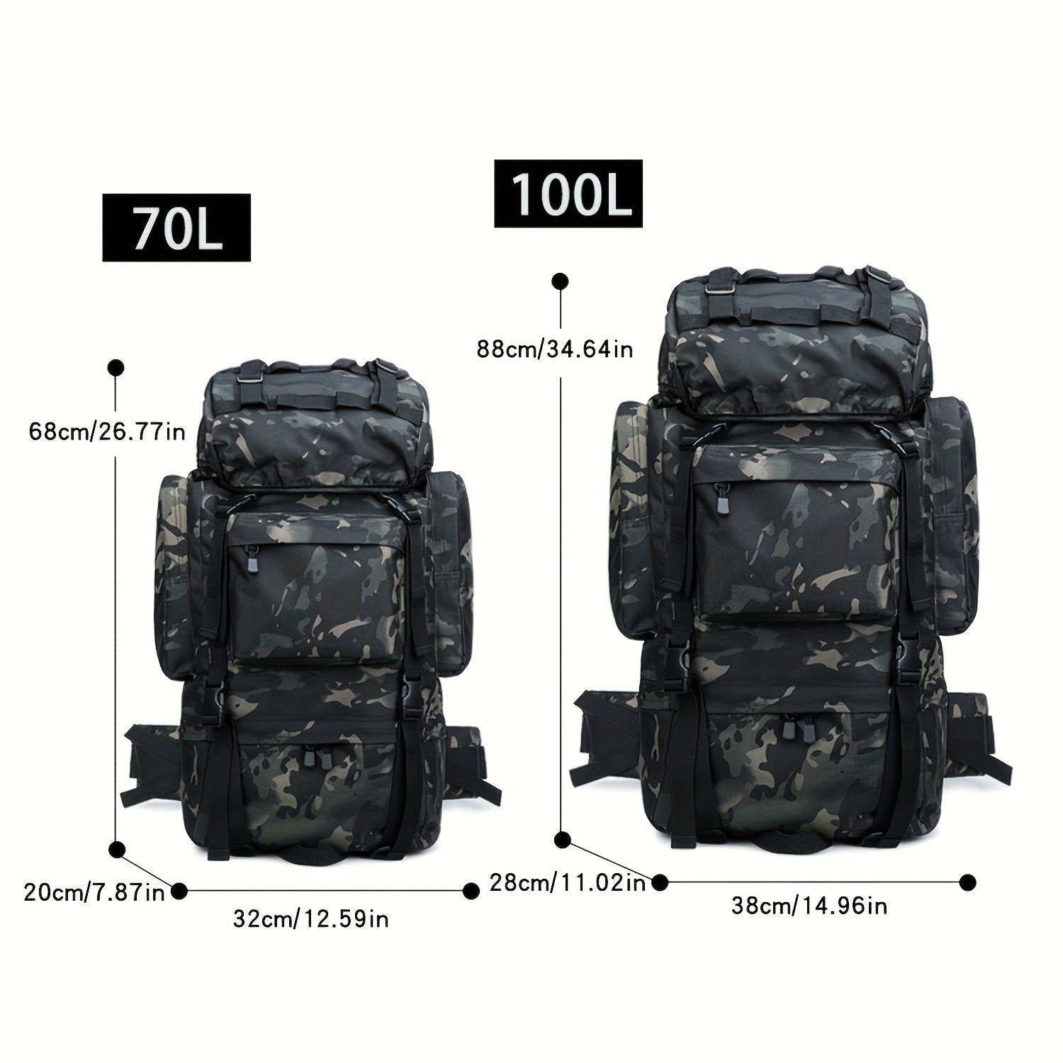 Large Capacity Military Tactical Daypack for Outdoor Camouflage