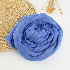 Solid Scarf Casual Frayed Edge Shawl Outdoor Sunscreen Wrap
