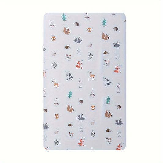 Forest Animals Print Soft Crib Sheet for Boys & Girls 0-3 Years