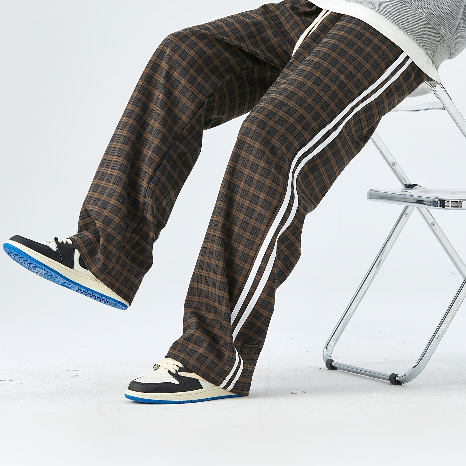Men's Plaid Loose Pants Spring Fall