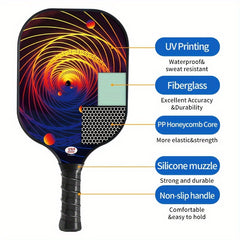 Fiberglass Pickleball Paddles Set with 2 Balls, Towels & Bag