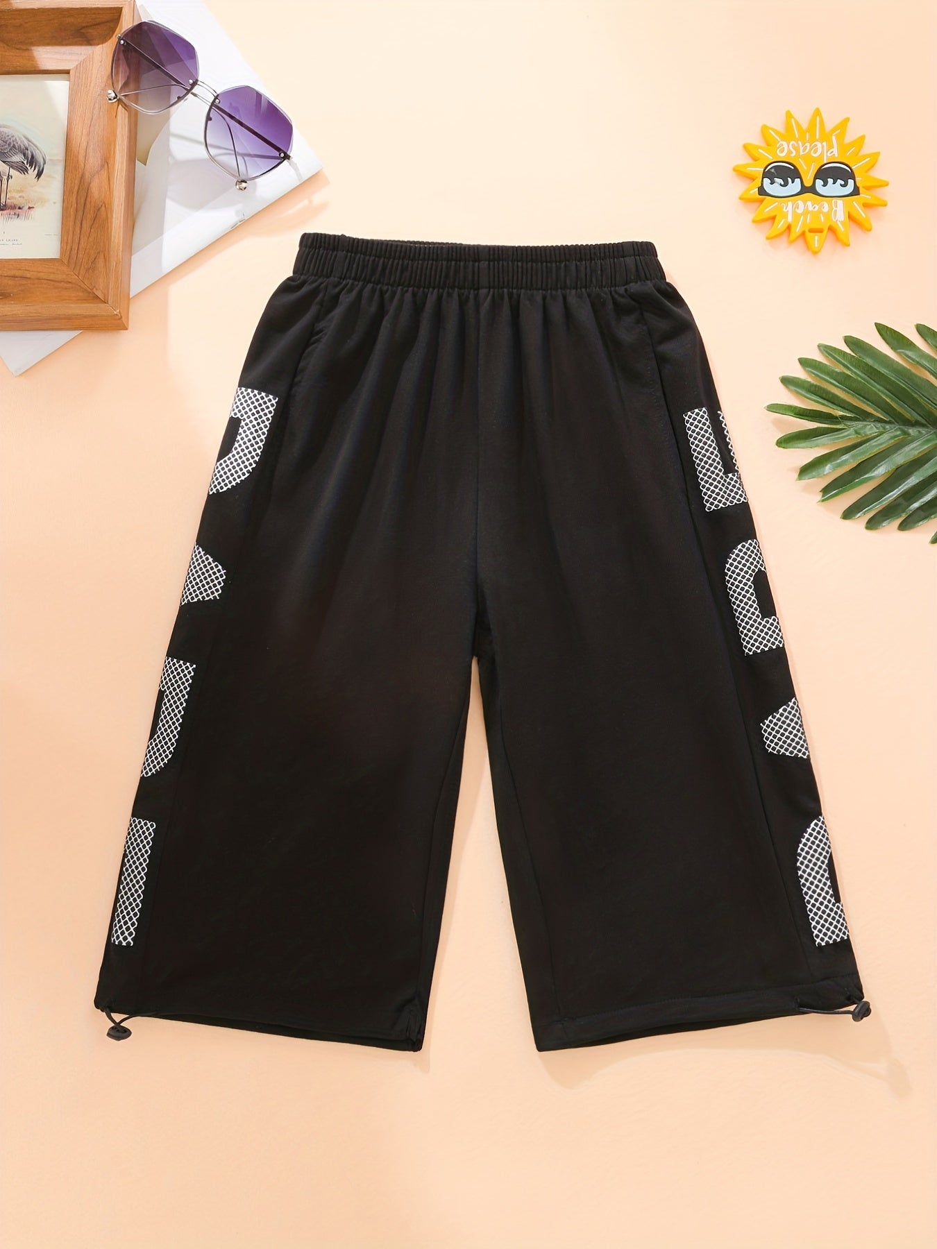 Toddler Boys Letter Graphic Casual Sports Elastic Waist Shorts