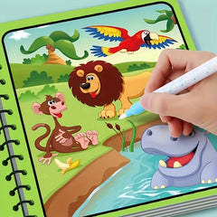 Reusable Magic Watercolor Book for Kids Educational Coloring Set Dinosaur Ocean