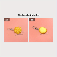 Simulation Cookie Keyring Pendant Love Soda Cracker Decoration Gift
