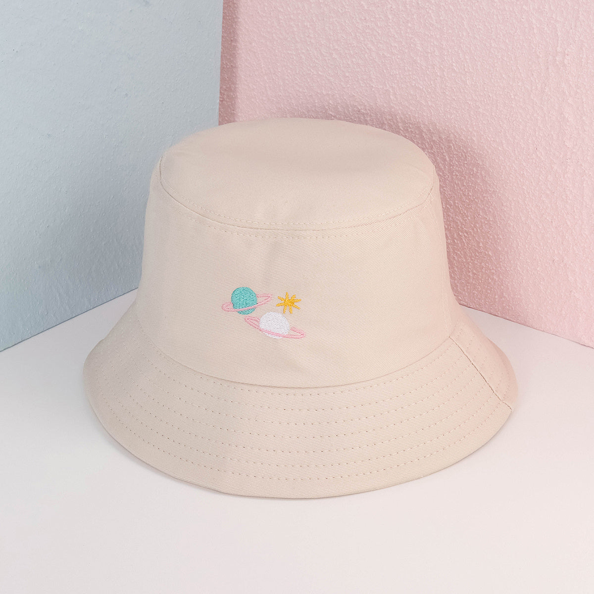 Planet Embroidered Bucket Hat Cartoon Hat For Women Christmas Gift For Her