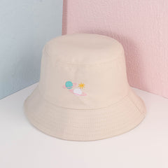 Planet Embroidered Bucket Hat Cartoon Hat For Women Christmas Gift For Her