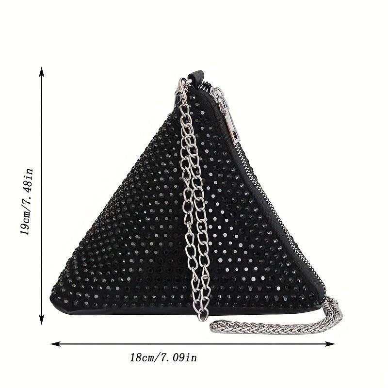 Glitter Rhinestone Crossbody Bag Mini Zongzi Shaped Handbag
