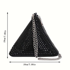 Glitter Rhinestone Crossbody Bag Mini Zongzi Shaped Handbag