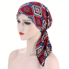 Vintage Print Ramadan Head Scarf Turban Cap Lightweight Bandana Chemo Cap
