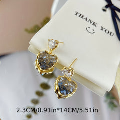 Crystal Love Stud Earrings for Women