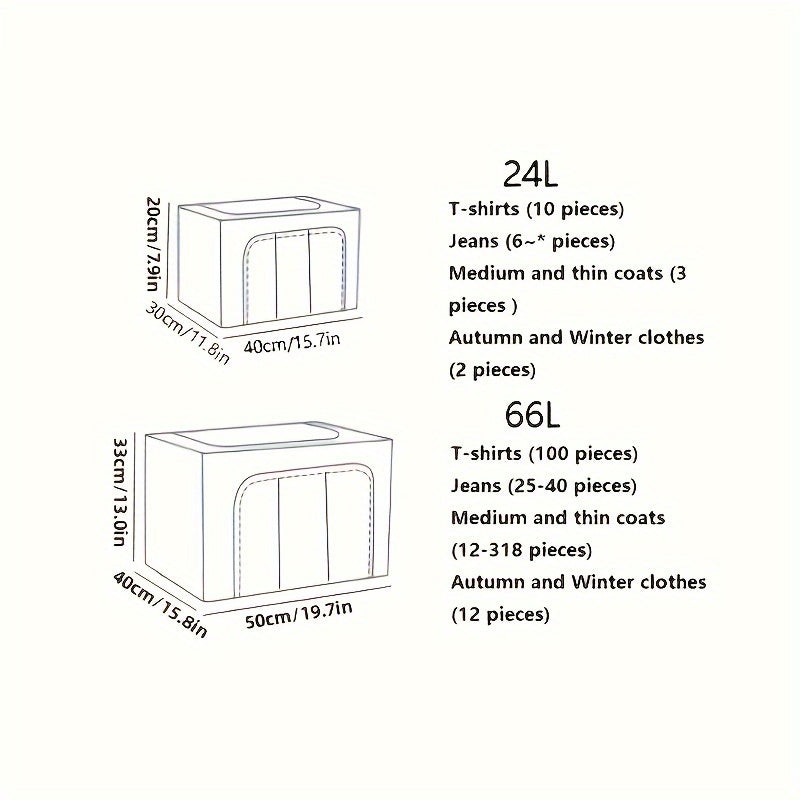 Wardrobe Storage Box Oxford Cloth Foldable Storage Box With Metal Rack