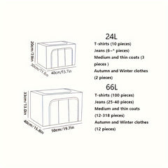 Wardrobe Storage Box Oxford Cloth Foldable Storage Box With Metal Rack