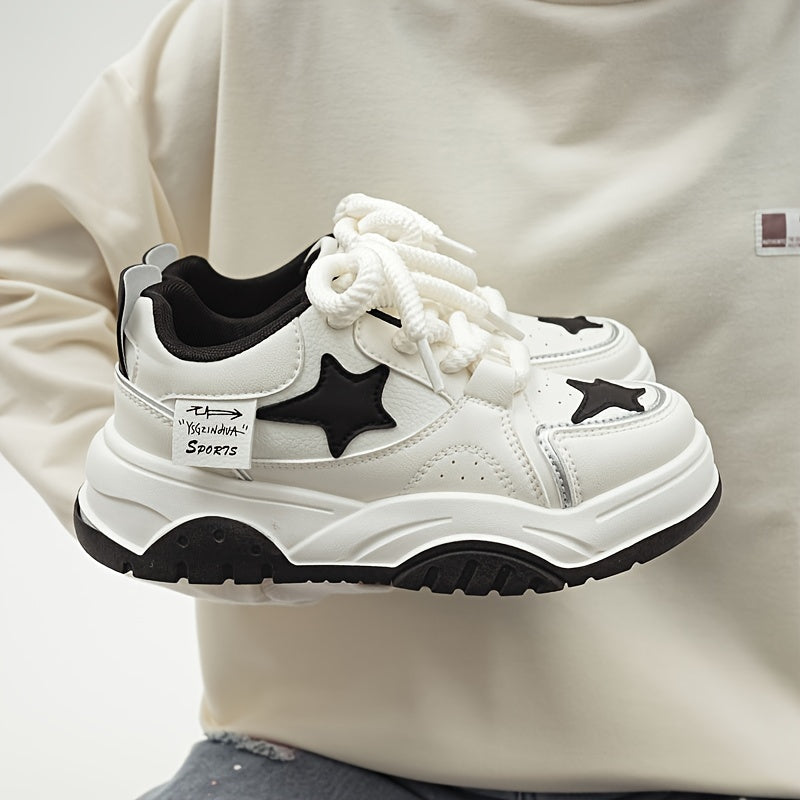 Star Pattern Thick Bottom Low Skate Shoes for Women