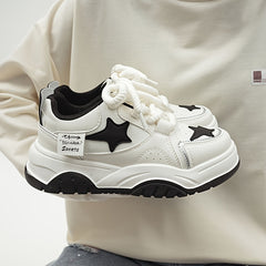 Star Pattern Thick Bottom Low Skate Shoes for Women