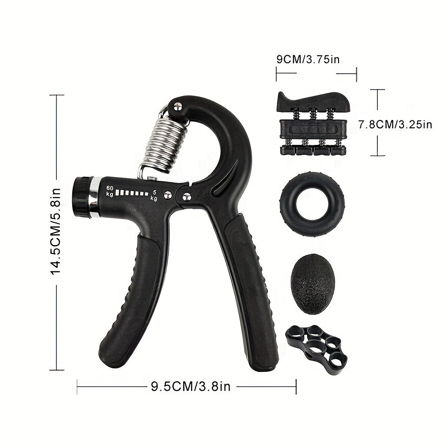 Hand Grip Strengthener Set - Finger Sleeves, Egg Shape Ball, Grip Ring