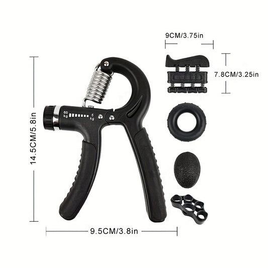 Hand Grip Strengthener Set - Finger Sleeves, Egg Shape Ball, Grip Ring
