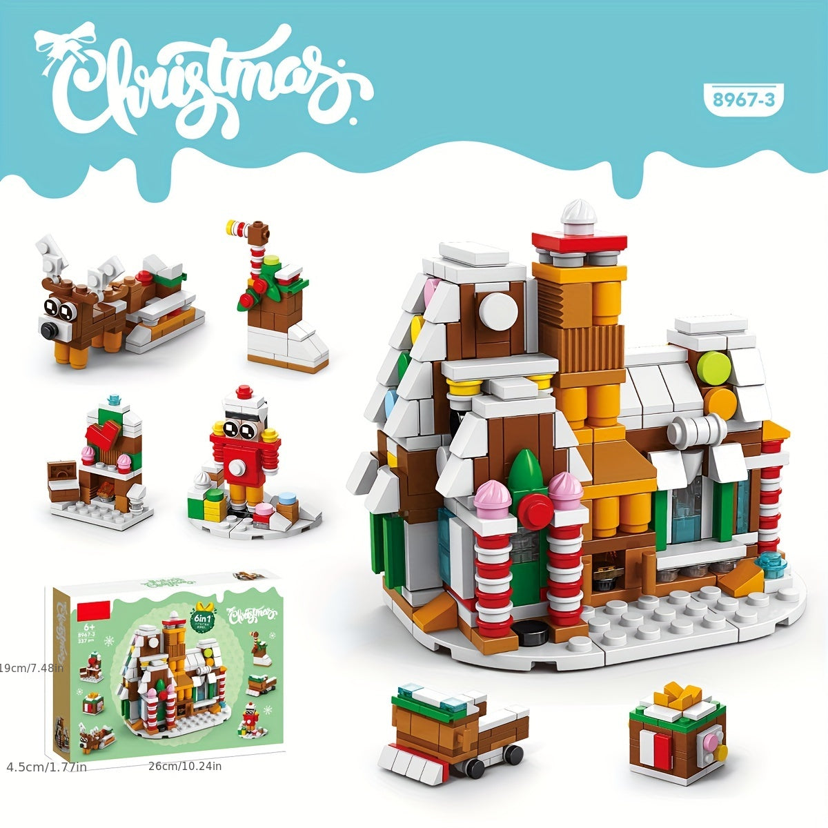 Christmas Scene Building Blocks DIY Decoration Ornaments Children's Toys