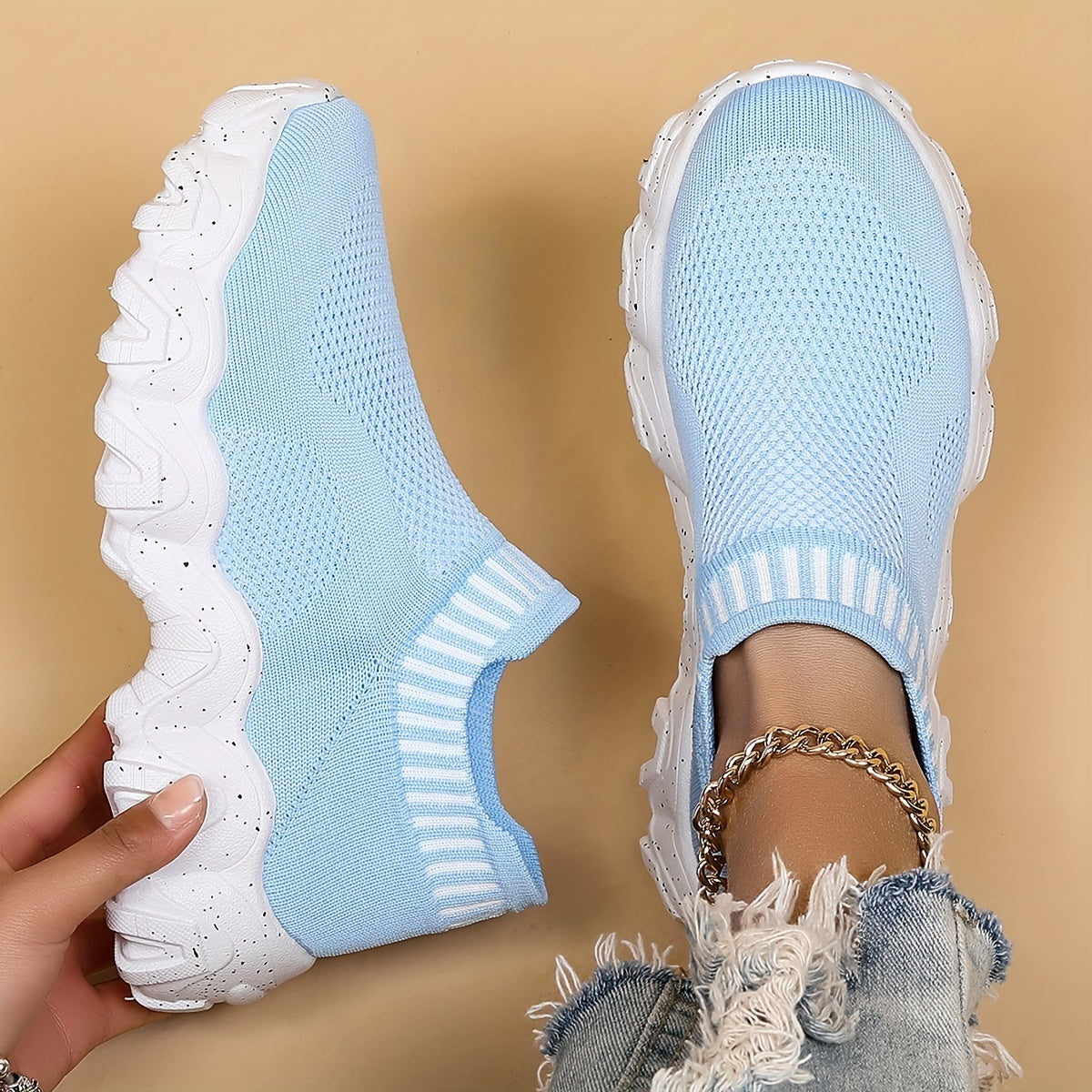 Women's Slip On Sock Sneakers Breathable Casual Shoes