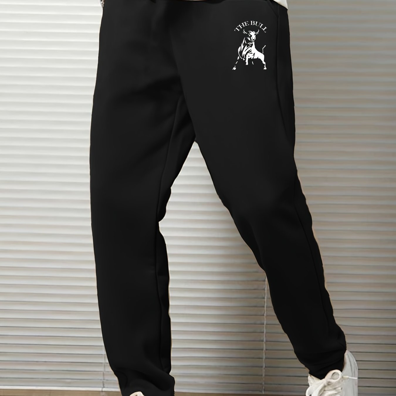 Men's Bull Print Jogger Pants Loose Sweatpants
