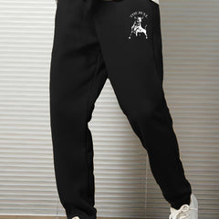 Men's Bull Print Jogger Pants Loose Sweatpants