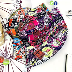 Graffiti Bucket Hat Men's Women's Double-sided Foldable Sun Hat