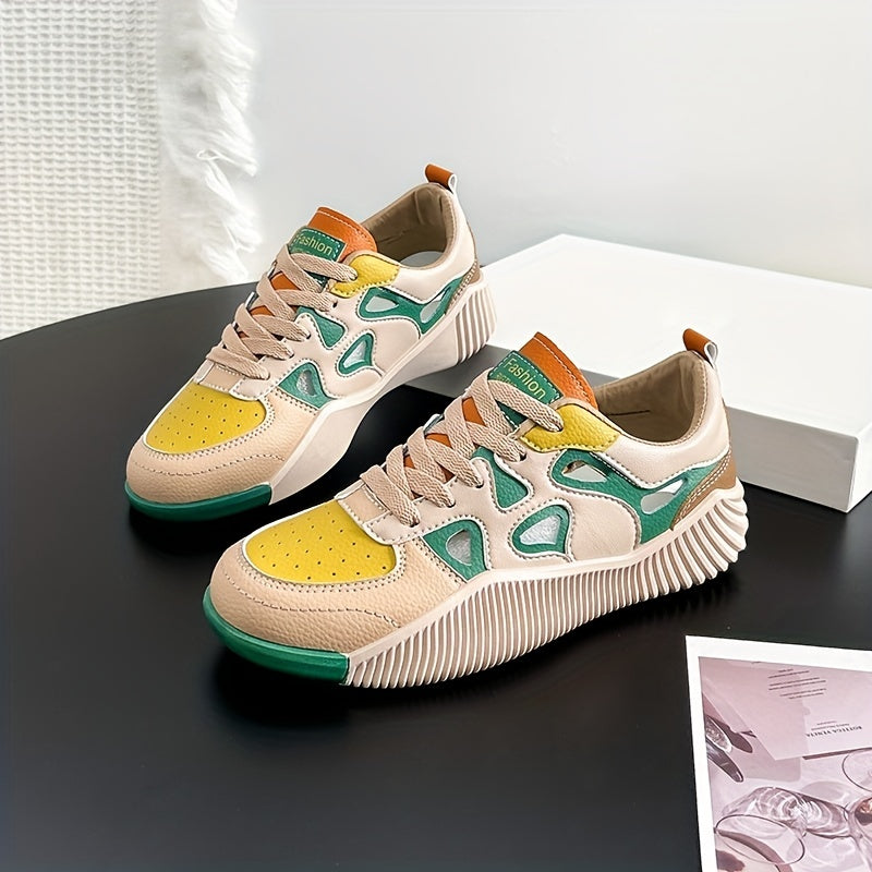 Women's Hollow Out Sneakers Casual Lace Up Shoes Comfortable Low Top Shoes