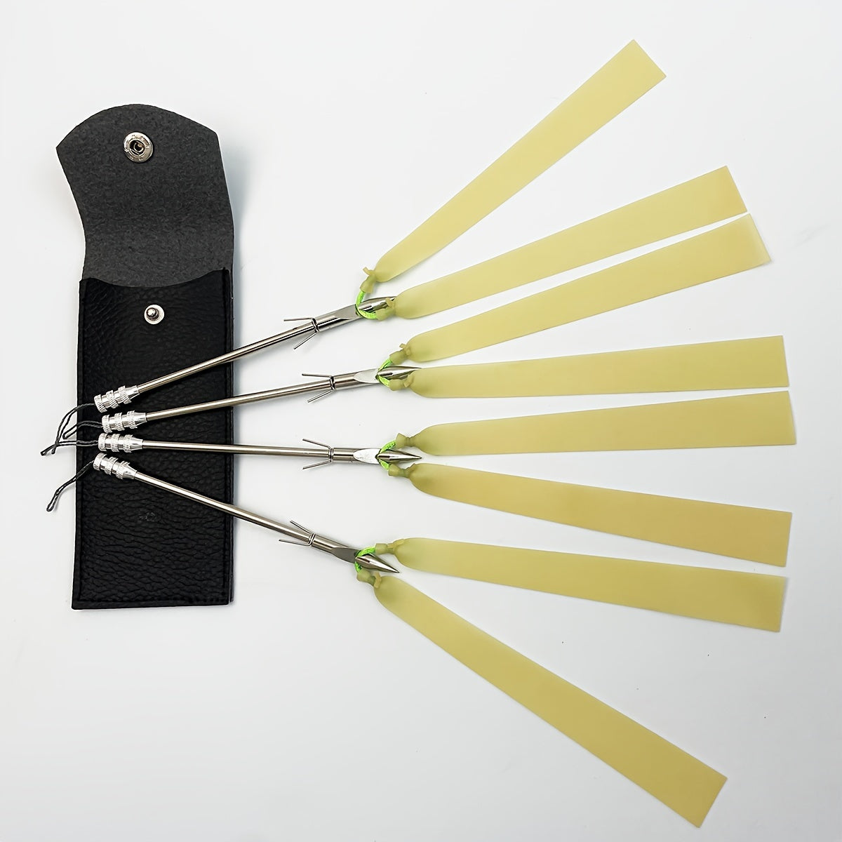 Outdoor Bowfishing Gear Set 4pcs Arrow Model 4 Rubber Band With Storage Pouch