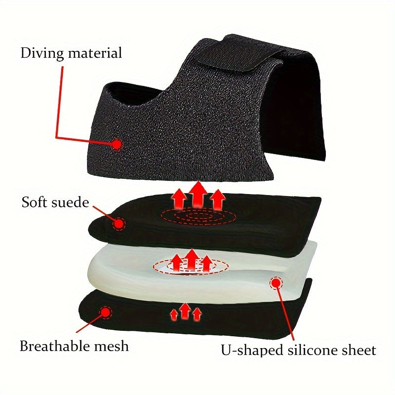 2 Pairs Silicone Heel Sleeve Plantar Fascia Heel Warmth Gel Protective Sleeve