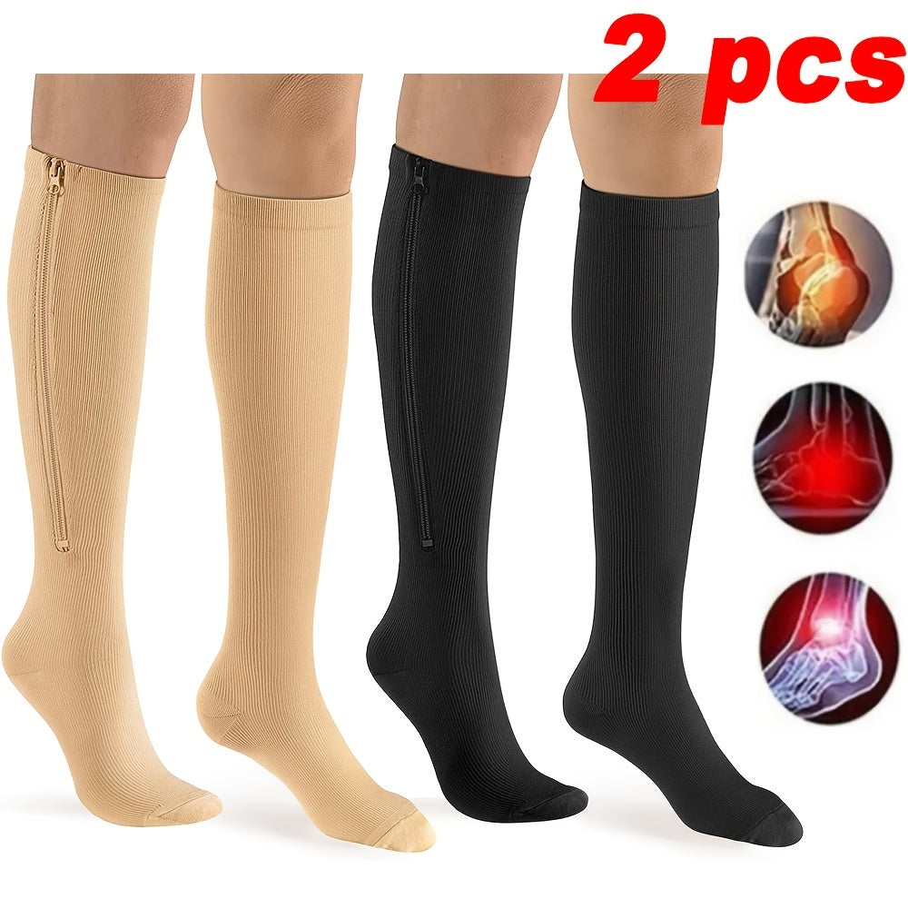 Men's Compression Zipper Sport Socks, Sweat Absorbing, Comfy, Breathable