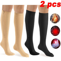 Men's Compression Zipper Sport Socks, Sweat Absorbing, Comfy, Breathable