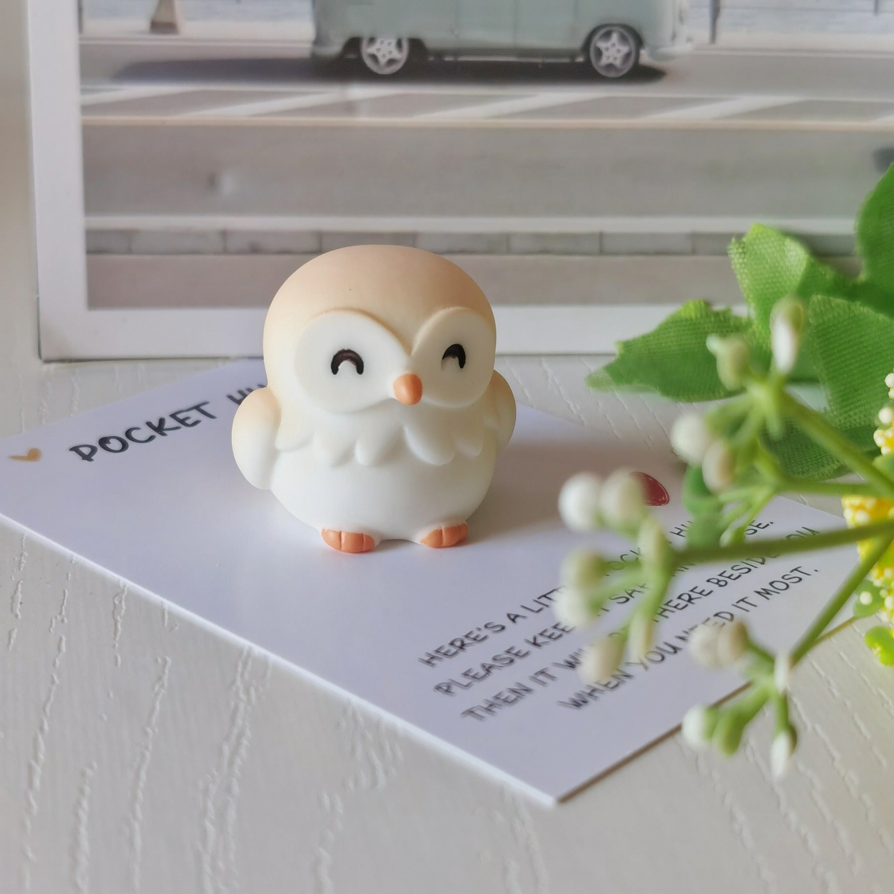 Owl Pocket Hug Small Card Inspirational Small Greeting Card