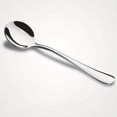 6pcs Stainless Steel Soup Spoons Bouillon Dessert Kitchen Tools