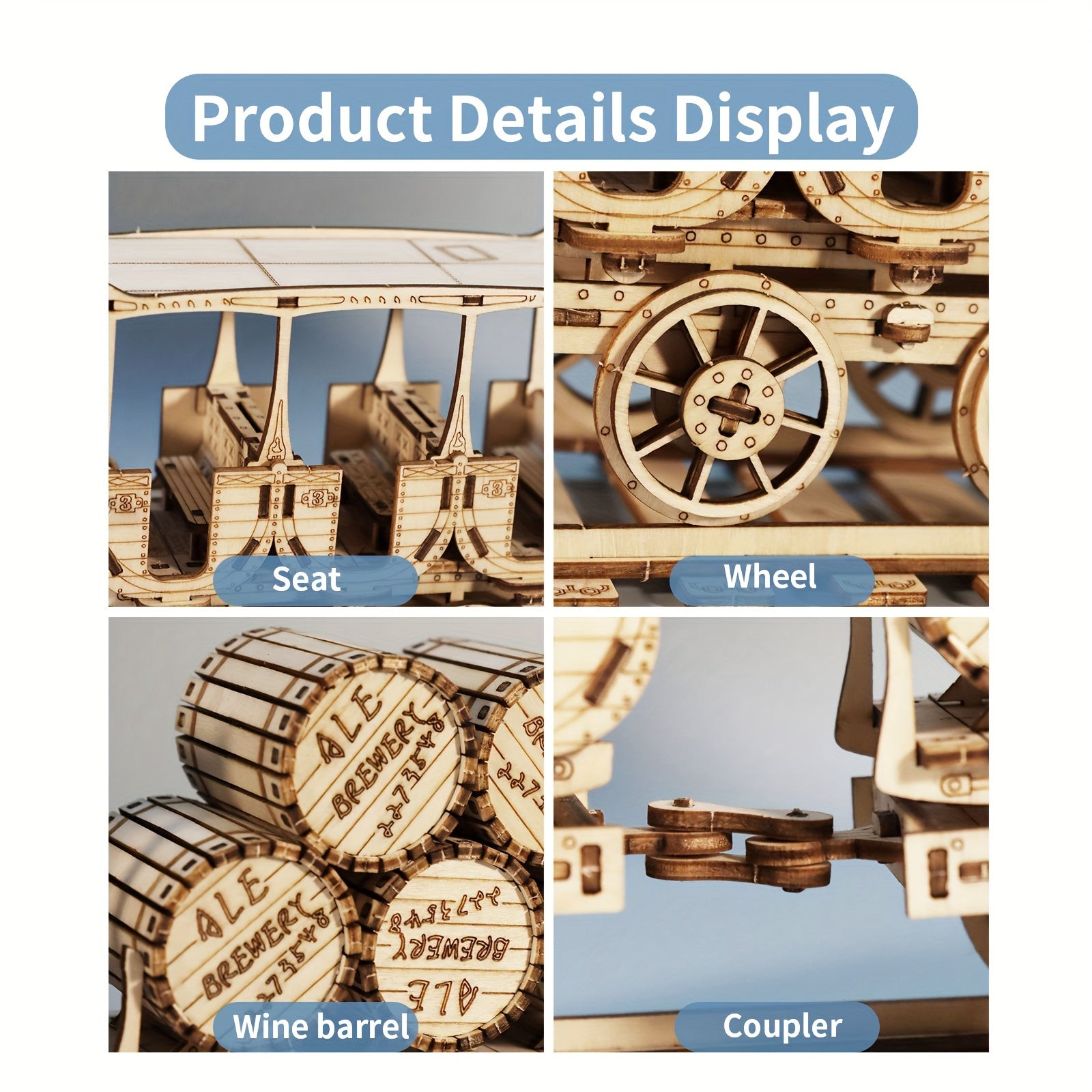 3D Wooden Puzzles Wine Truck Model Kits - Great Gift!
