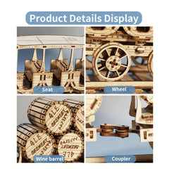 3D Wooden Puzzles Wine Truck Model Kits - Great Gift!