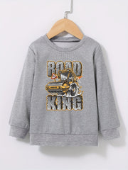 Kid's Cartoon Truck Sweatshirt Long Sleeve Top