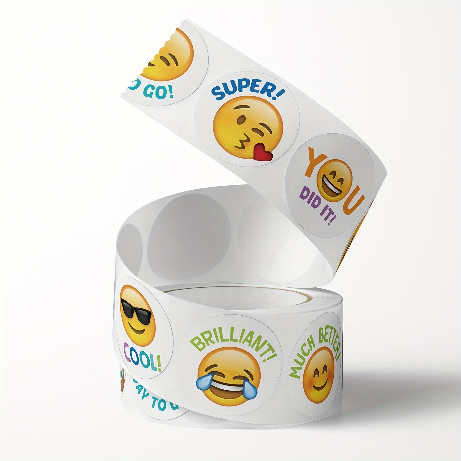 Emoticon Stickers Happy Face Teacher Reward Labels 500 Pieces Roll