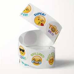 Emoticon Stickers Happy Face Teacher Reward Labels 500 Pieces Roll