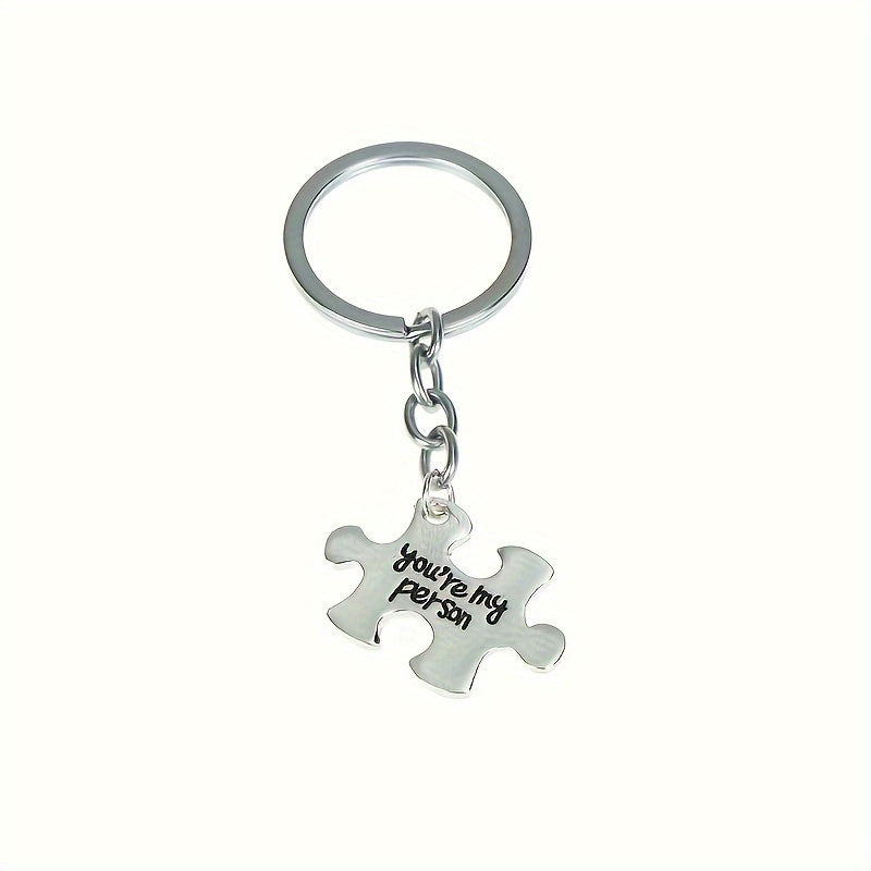 Metal Puzzle Key Ring Funny Alloy Keychain Gift For Couples