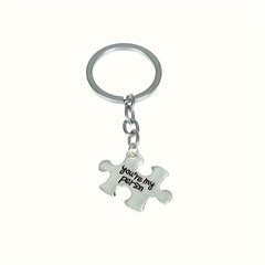 Metal Puzzle Key Ring Funny Alloy Keychain Gift For Couples
