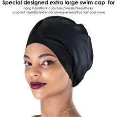 Oversized Waterproof Silicone Swimming Cap for Thick Curly Hair