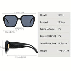 Men's Retro Square Frame Sunglasses UV Resistant