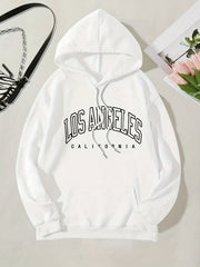 Kangaroo Pocket Preppy Hoodie Casual Long Sleeve Drawstring Hoodies