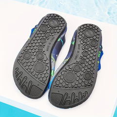 Dino Print Water Shoes for Boys Quick Dry Aqua Socks
