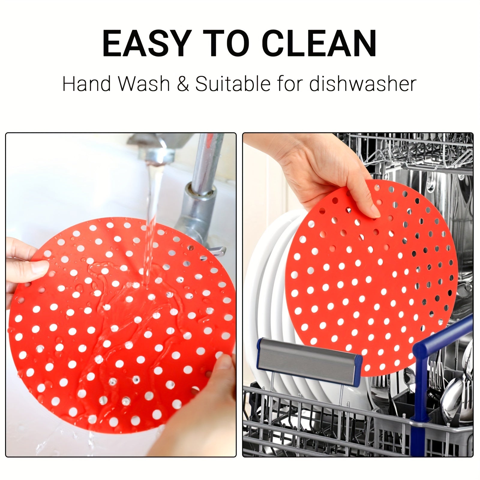 2pcs Non Stick Silicone Air Fryer Mats Heat Resistant Easy to Clean