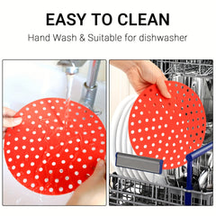 2pcs Non Stick Silicone Air Fryer Mats Heat Resistant Easy to Clean