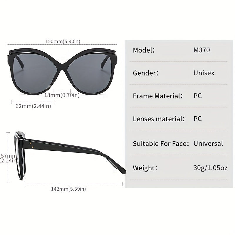 Oversized Cat Eye Sunglasses Gradient Lens Owl Frame Glasses UV400