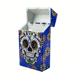 Skull Pattern Acrylic Cigarette Case 20 Capacity Anti Pressure Waterproof