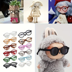 Plastic Round Decorative Doll Glasses