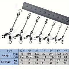 Stainless Steel 3 Way Swivel Ring Fishing Line Hook Connector